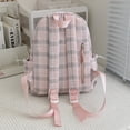 thumbnail image 5 of Plaid School Backpack, Spacious Backpack with Multi-pocket, Lightweight Breathable Bookbag for Middle School College, Pink, 5 of 10