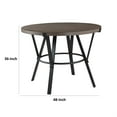 thumbnail image 3 of Rowl Counter Height Table- 48 Inch Brown Round Wood Top- Metal Legs, 3 of 6