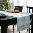 thumbnail image 4 of Summer Flip Flops Cotton Linen Table Runner 13 x 72 inch Starfish Gradient Blue Texture Non-slip Rectangular Dining Table Decor for Wedding Party Holiday Dinner, 4 of 8