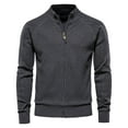 thumbnail image 2 of DPTALR Cardigan à Fermeture Éclair pour Homme, Col Montant, Tricoté, à Manches Longues, 2 of 5