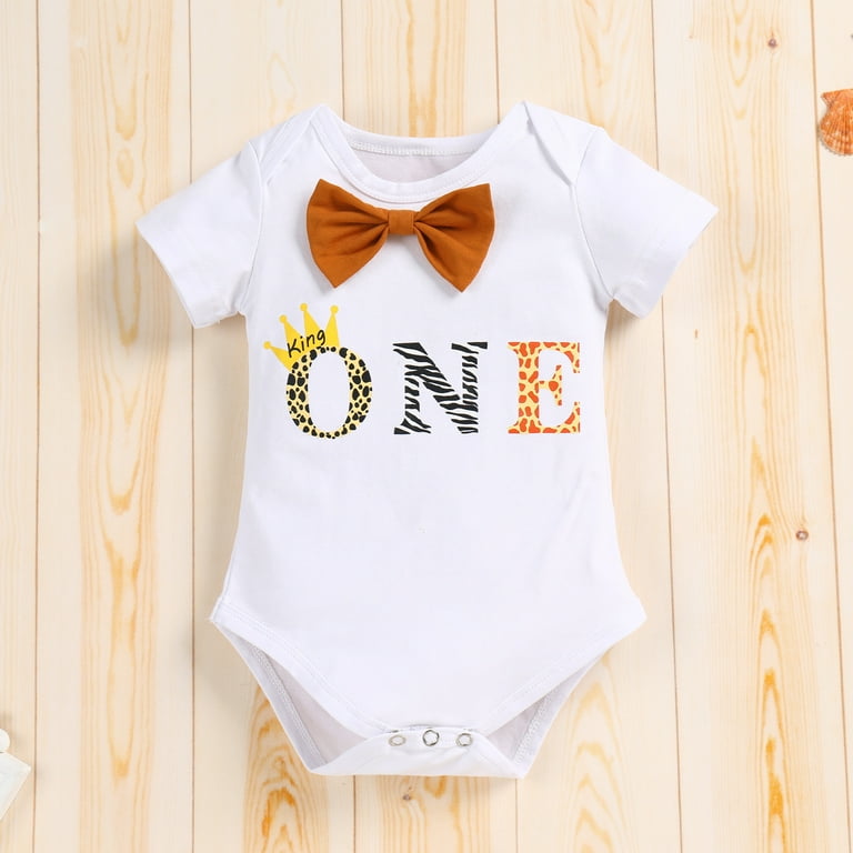 IBTOM CASTLE Infant Baby Boys Wild One First Birthday Outfit