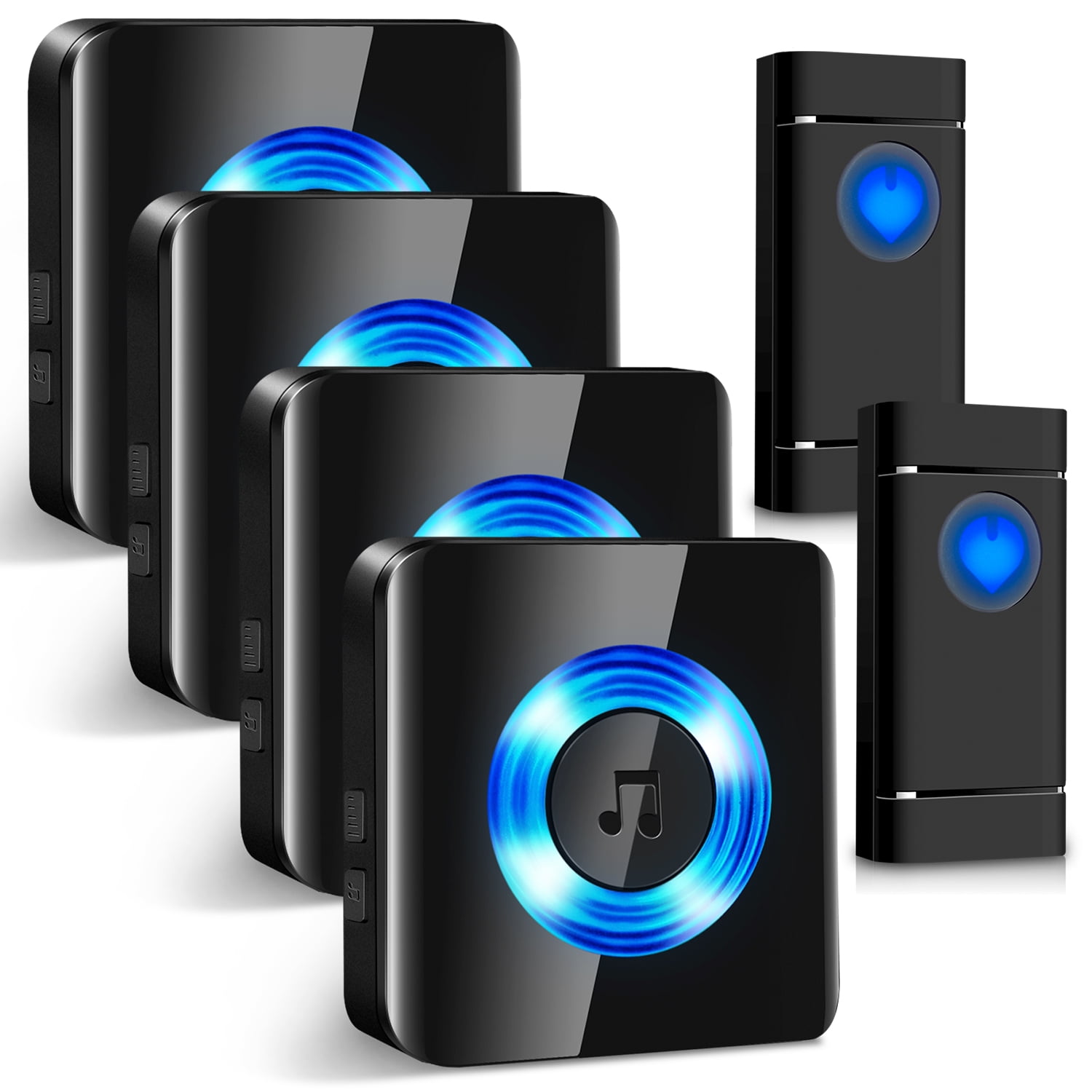 Physen Electric Wireless Doorbell Kit, 58 Melodies, 2 Push Button, 4