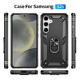 thumbnail image 6 of Decase Compatible with Samsung Galaxy S25 2025 Case+1-Pack Tempered Screen Protector, Military Grade Drop Protection Cover with 360° Rotating Kickstand, Heavy Duty Shockproof Phone Case,Black, 6 of 7