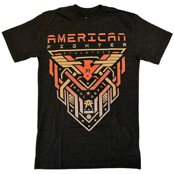 American Fighter Men's T-Shirt Dip Dye Puff Print City View Tee (XXX-Large, Brown)