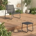 thumbnail image 6 of Outdoor Patio Bistro Set, 3-Piece Textilene Conversation Furniture with Chairs and Coffee Table, All-Weather Rust-Proof Balcony Set for Porch/Backyard/Deck, Black, 6 of 7