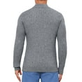 thumbnail image 3 of INSPIRE CHIC Men's Quarter Zip Pullover Sweater Knitted Mock Neck Polo Sweater S Gray, 3 of 6