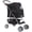Black, variant on BORGEBY 4-Wheel Pet Stroller, Dog Cat Stroller Travel Folding Carrier with Removable Lining and Cup Holder, for Small Medium-Sized Dogs & Cats(Pink)