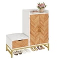 thumbnail image 3 of Uforic Shoe Cabinet with Door, Modern Shoe Storage Cabinet with Bench,Shoe Rack Organizer, White, 3 of 9