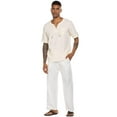 thumbnail image 6 of COOFANDY Men's Cotton Linen Pants Elastic Waist Linen Dress Pants Big and Tall Linen Pants, 6 of 10