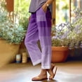 thumbnail image 3 of CHWGFWL Pants for Women Trendy Women's Non Drawstring Pocket Floral Cotton Linen Casual Pants Business Casual Outfits for Women Plus Size Loose Fitting Pants for Women (Sky Blue ,XL), 3 of 3