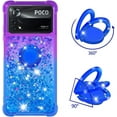 thumbnail image 3 of Slim Phone Case for Xiaomi Poco X4 Pro, Shiny Bling Quicksand Effect TPU Bumper Case with Four Corners Protection Cover for Xiaomi Poco X4 Pro, Purple Blue, 3 of 14