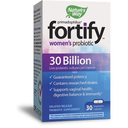 (2 pack) Nature's Way Fortify Women's Probiotic, 30 Billion Live Cultures, 30 (Best Way To Take Probiotics With Or Without Food)