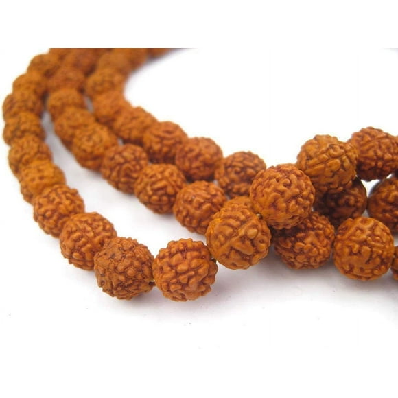 Rudraksha Rudraksh Japa Mala Rosary 108 + 1 Prayer Beads 8Mm