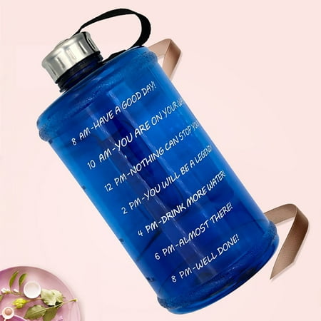 

KEYBANG Gallon Water Bottle Fitness Workout with Time Marker Drink Large 73OZ Capacity Blue
