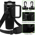 thumbnail image 3 of Bolsa para transportar botellas de agua de 40 oz con asa, bolsa para botellas con correa ajustable para el hombro y cubierta con pajita., 3 of 7