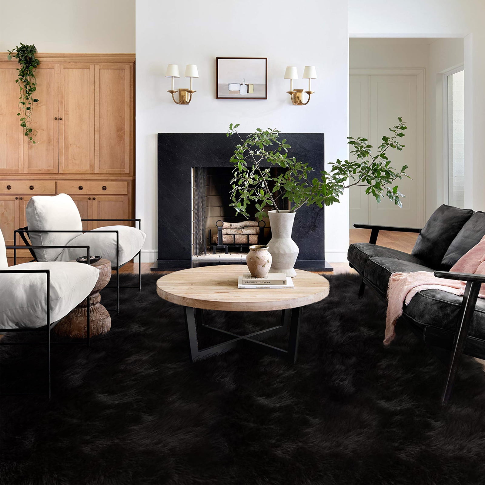 Adult Bedroom Black Living Room Carpet Dirty Wear Resistant