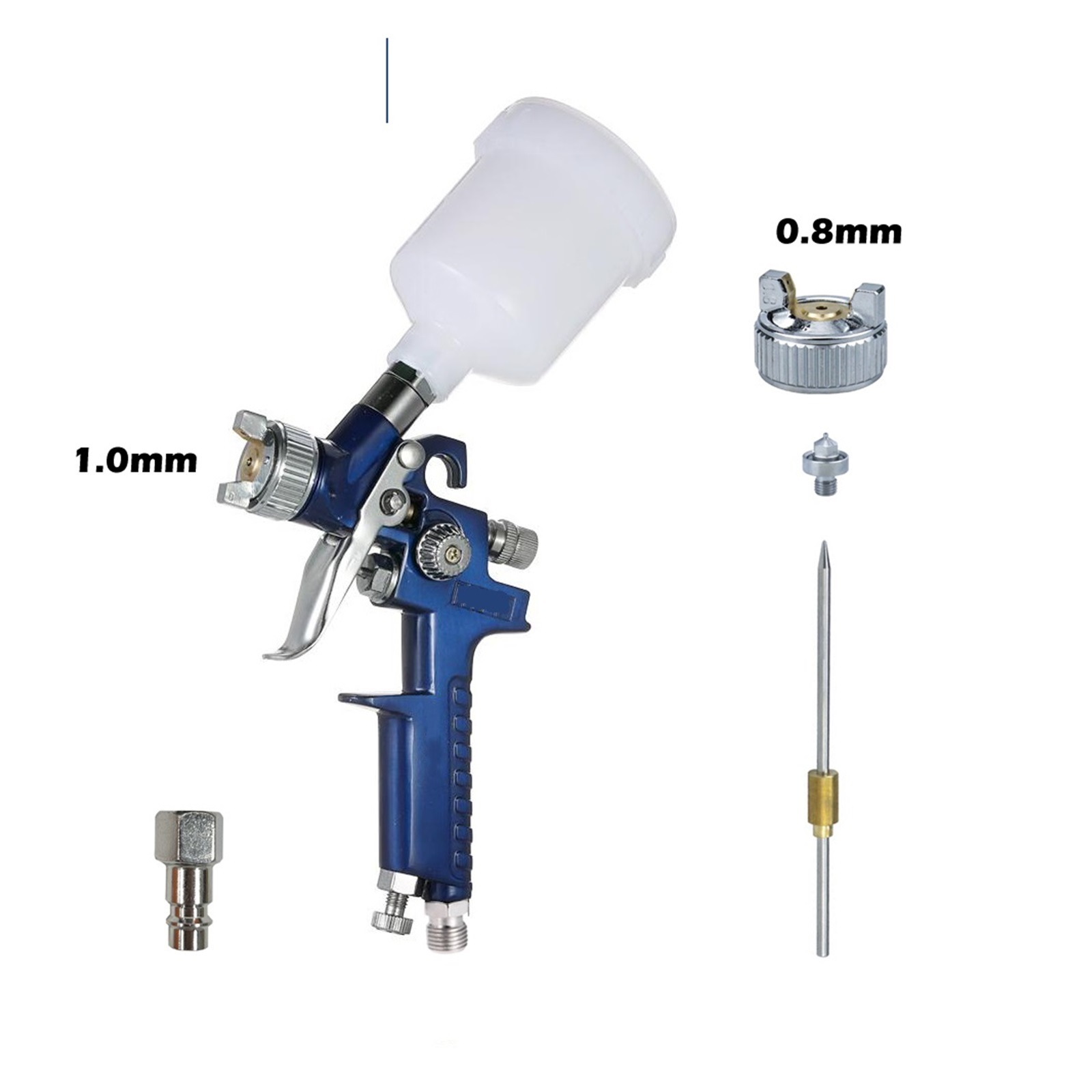 0.8mm/1.0mm Mini Spary Gun Paint Airbrush Feed Air Brush for Wall Car Painting Nail Cake Decorate Painting Spraying ,Adjustable Nozzles