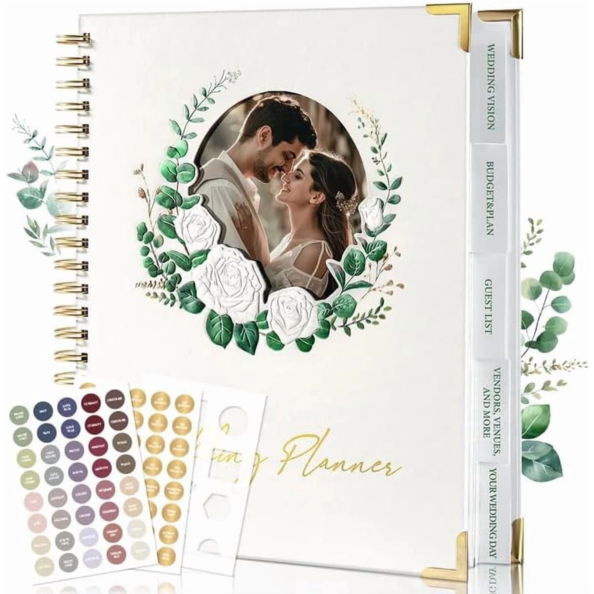 Wedding Planner Book And Organizer：Wedding Planner For Bride With Interchangeable Photo Cover & Embossed Design — Wedding Planner Bride to be Gifts, engagement gifts for couples 11.5*10.5in
