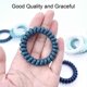 thumbnail image 4 of Spiral Hair Ties, Coil Hair Ties, Elastic Phone Cord Hair Ties , Hair Coils 10Pcs-Blue Teal White,Ponytail Holder for Women Men, 4 of 4