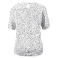 thumbnail image 5 of Adeawade Summer T Shirts For Womens Short Sleeve Blouse With Sparkling Sequins Tee For Work Commute Loose Fit Round Neck Top Elegant Basic Clothing White S, 5 of 5