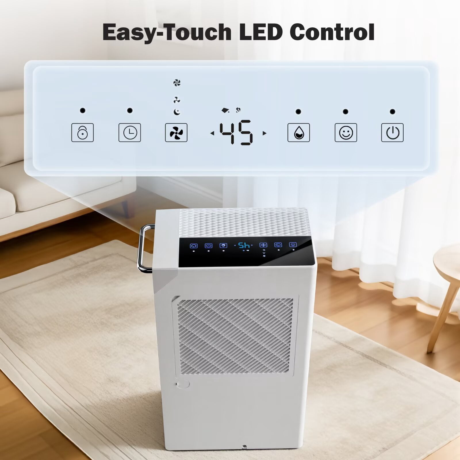 Dehumidifier for Basement & Home, Max 74 Pints, 5000 Sq.ft, Auto Shut Off, Dehumidifier with Drain Hose for Bathroom, Large Room, Garage(Black Display)