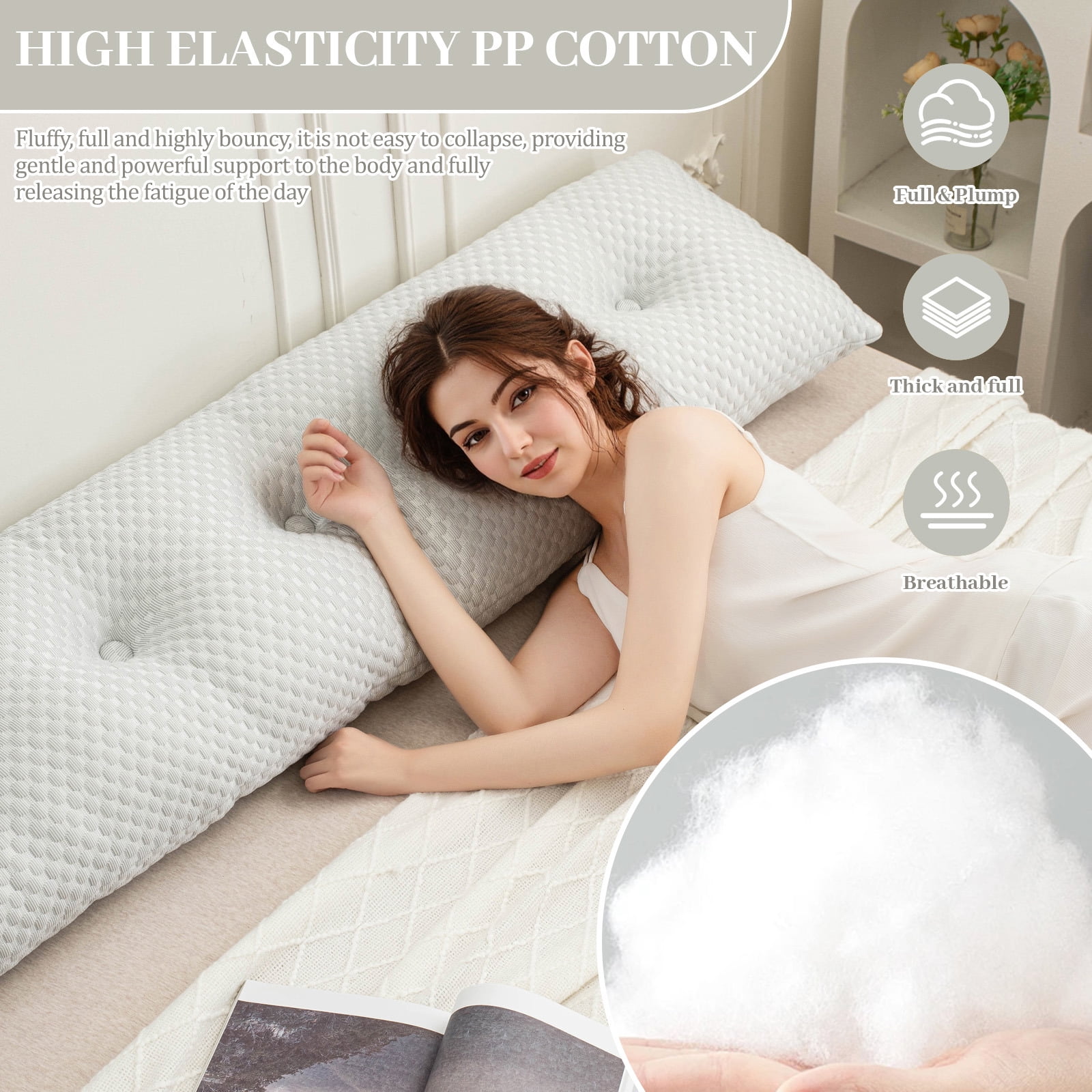 Lovote Comfort Wedge Headboard Pillow - Plush Supportive Backrest for Reading & Relaxing
