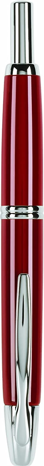 PILOT Vanishing Point Collection Refillable & Retractable Fountain Pen, Red Barrel with Rhodium Accents, Blue Ink, Medium Nib (60244)