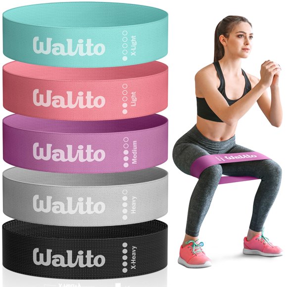 Bandas de Resistencia Walito Fabric Resistance Bands 01 de tela para piernas y glúteos set de 5 niveles