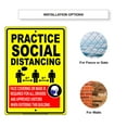 thumbnail image 4 of Practice Social Distancing To Follow The Safety Precaution For Door Or Window Protection Required Unique Aluminum Metal Sign 12"x18", 4 of 5