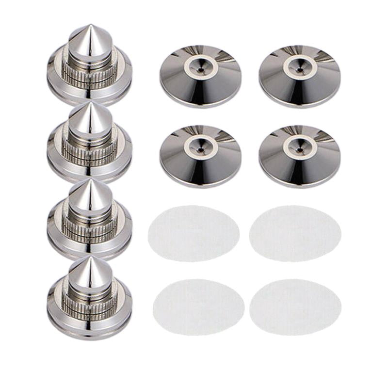 4 PCS Black Speaker Spikes Floor Protectors Shoes Mats Isolation Stand