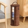 thumbnail image 6 of Toilet Roll Holder Toilet Paper Storage Stand Bathroom Organizer Compact PE Woven Design with Lid for Lavatory Office, 6 of 9