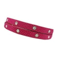 thumbnail image 2 of Zeckos Fuchsia Leather Python Triple Wrap Rhinestone Bracelet, 2 of 3