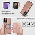 thumbnail image 3 of Allytechgroup Detachable Cards Holder Case for Samsung Galaxy Note 20, RFID Blocking 2 In 1 Wallet PU Leather Case with Stand Compatible with Magsafe Shockproof Cover for Galaxy Note 20, Rosegold, 3 of 5