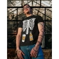 thumbnail image 2 of Halloween Skeleton Rib Cage Beer Belly X-Ray Funny Costume T-Shirt for Men, 2 of 6
