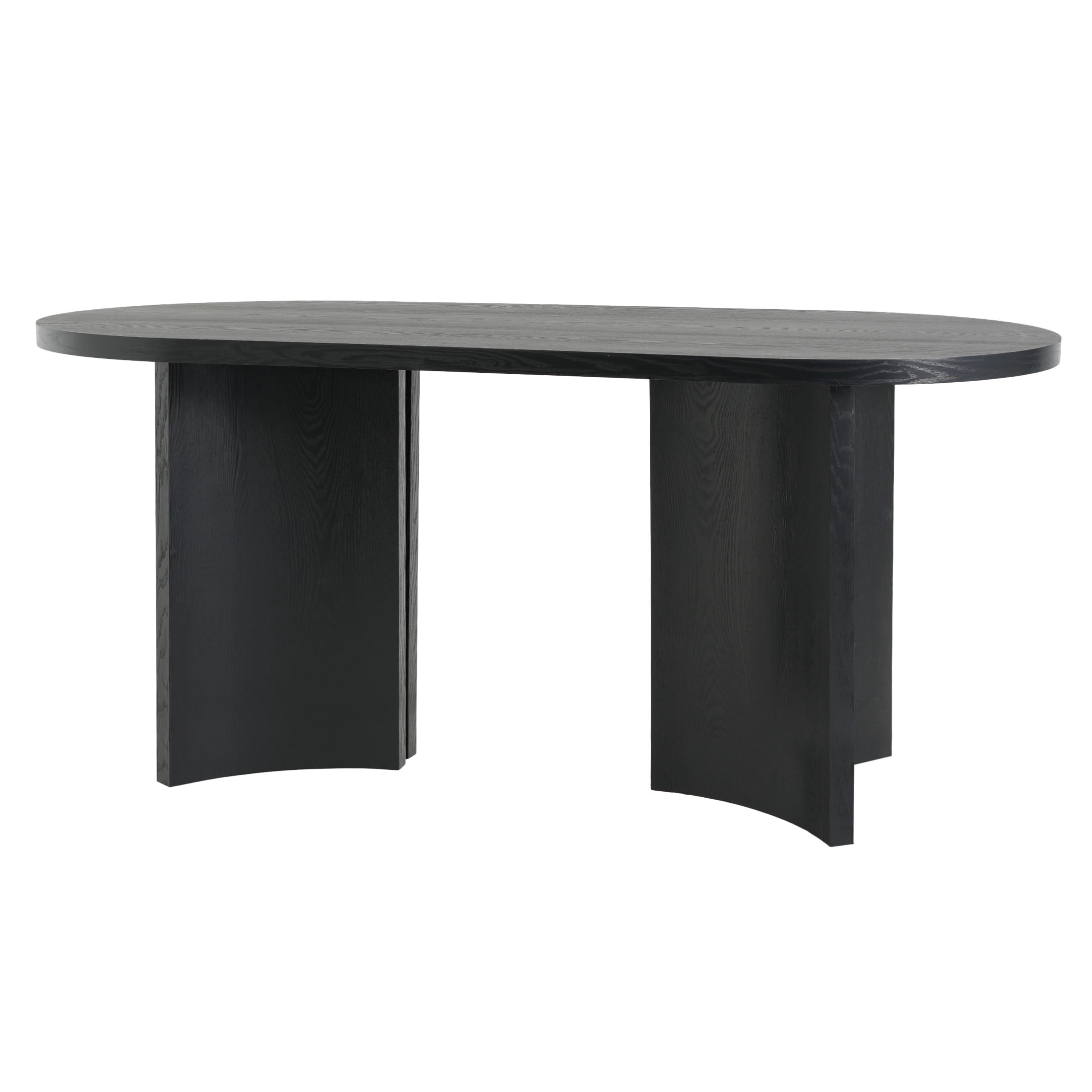 Christopher Knight Home 65.35" Modern Oval Kitchen Dining Table for 4 with Unique Curved Legs, Black