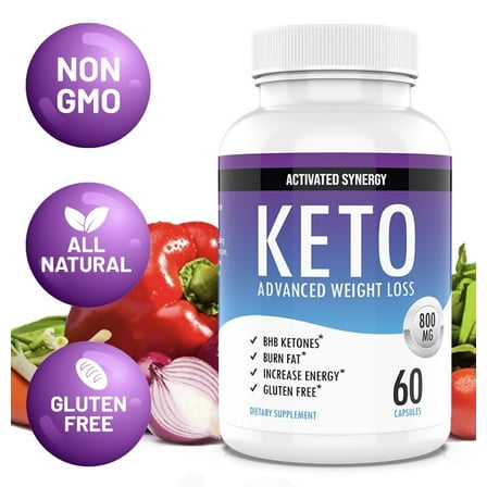 Activated Synergy Keto Pills – Ketones & Keto Weight Loss Support, Energy & Appetite Control, 60 Capsules
