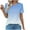 Light Blue, variant on Casual Tshirts Women Trendy Summer Gradient Color Block Short Sleeve Tee Shirts Pleated Crewneck Cute Tunic Tops (XL, Pink)
