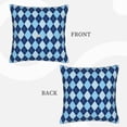 thumbnail image 3 of Bingfone Blue Squares Linen Throw Pillow Covers Cushion Case Pocket Button Vintage Farmhouse Pillowcase-20"x20", 3 of 9