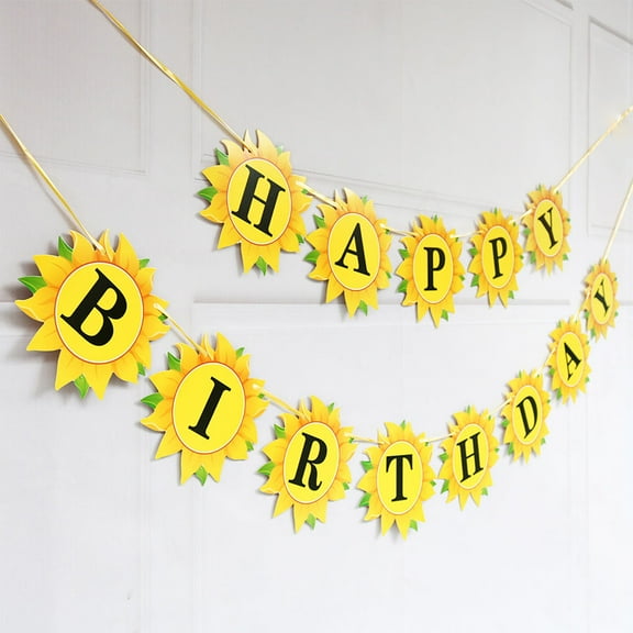 WHAMVOX  Sunflower Birthday Creative Paper Bunting Banner Party Decoration Girl