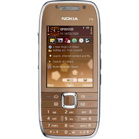 Nokia E E75 50 MB Smartphone, 2.4" LCD320 x 240, Symbian OS 9.3, Copper Yellow