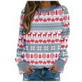thumbnail image 4 of Womens Long Sleeve Christmas Tops Workout Shirts Print Sweatshirt Casual Pullover Holiday Graphic Tees Blouses, 4 of 6