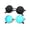 2 Pack-Black Frame Black Lens + Silvery Frame Blue Lens, variant on KALIYADI Polarized Round Sunglasses for Women Men Retro Metal Hippie Sun Glasses Circle Style