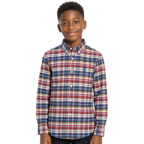 U.S. Polo Assn. Boys Long Sleeve Button Down Shirt, Sizes 4-18