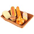 thumbnail image 3 of Food Basket, Smooth Coffee Color Retro Appearance Safe Environmentally Friendly Imitation Rattan Material, Food Organizer Storage for Family Living Room, Dining Room, 3 of 7
