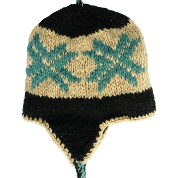 Wool Winter Chullo Beanie Fleece Lined Toque Cap Ear Flaps Sherpa