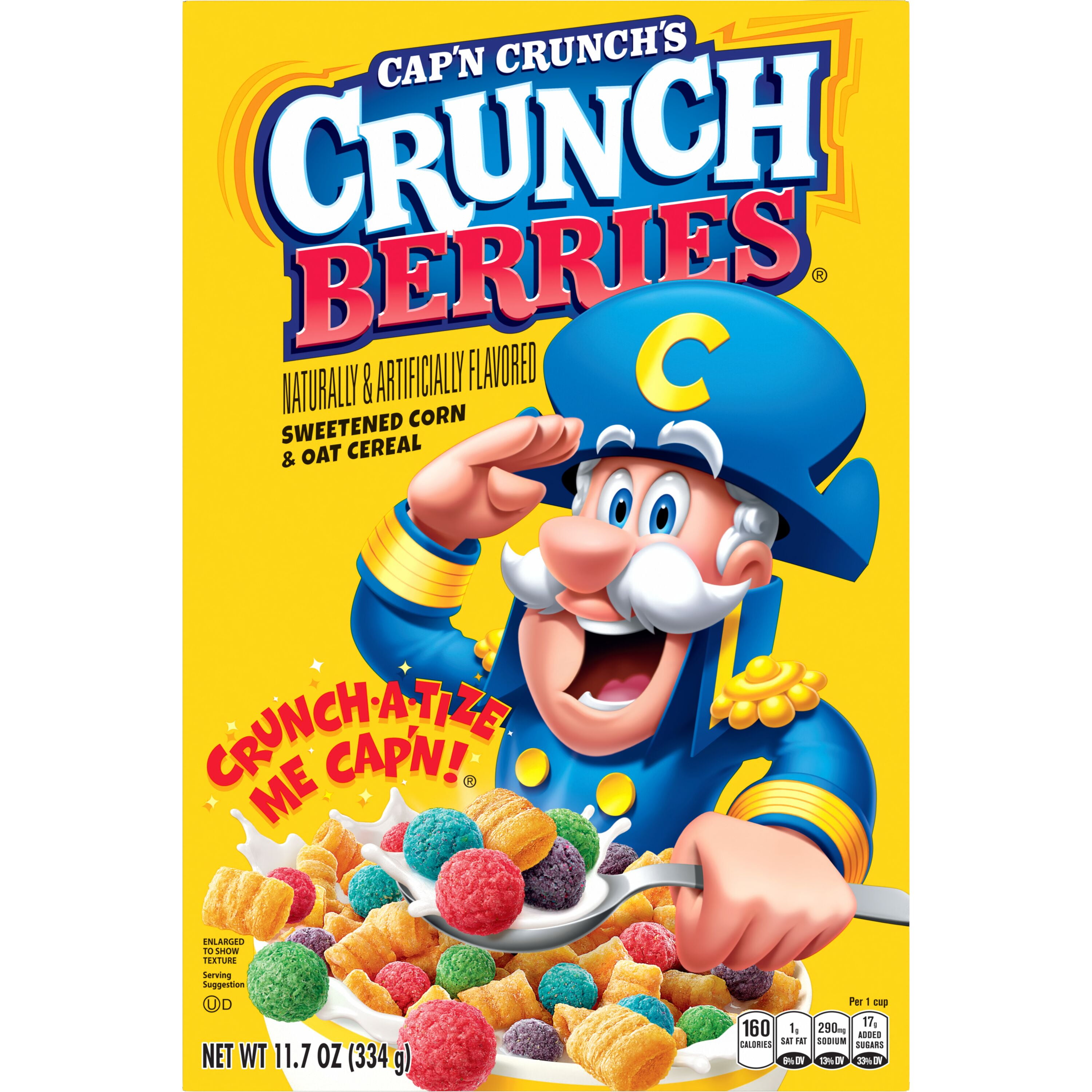 (14 pack) Cap'n Crunch, Crunch Berries, Kid's Cereal, 11.7 oz Packaged Breakfast Cereal Box