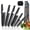 Black, variant on 13 Pcs Kitchen Knife Set, Stainless Steel Chef Knives with Sharpener & Blade Guards, Non-Stick Coating, Dishwasher Safe, Black