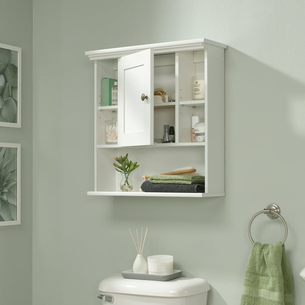 Sauder Peppercorn Bathroom Wall Cabinet Soft White Finish Com - Sauder Peppercorn Wall Cabinet