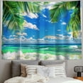 thumbnail image 2 of Orinice Palm Trees Beach Scene Blue Sky Tapestry Wall Hanging Unique Style for Home Wall Decor Art Living Room Bedroom Apartment Farmhouse Dorm 50x40inch, 2 of 6