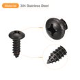 thumbnail image 4 of Unique Bargains 1/4 x 5/8' Phillips Pan Head Self-tapping Screw, 25pack 304 Stainless Steel Round Head Wood Screw (Black), 4 of 6